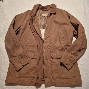 Universal Thread women's Medium light brown zip/snap fall jacket cord collar NEW